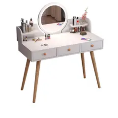 DETODOYMAS - Tocador con 3 cajones y espejo 100cm Chic Home - Blanco