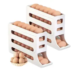 GENERICO - 2 huevera dispensador de huevos organizador de huevos 4 pisos