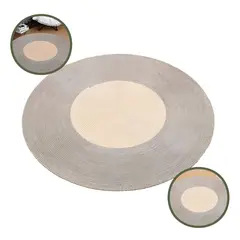GENERICO - Alfombra Nórdica Lavable Sala Hogar Redonda Gris y Beige 150 CM