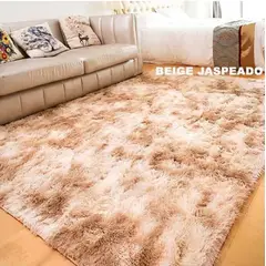 GENERICO - Alfombra Peluda Living Hogar color Beige Jaspeado