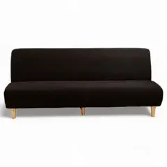 GENERICO - Funda Cubre Futon Cuadrille Elasticada Tela Gruesa Colores - Negro