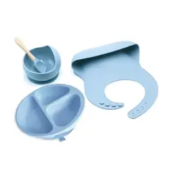 OEM - SET VAJILLA DE ALIMENTACION PARA BEBE AZUL