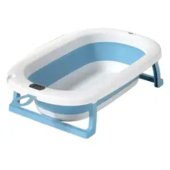 GENERICO - Tina Bebe Bañera Plegable Termometro Malla de Cojin Baño