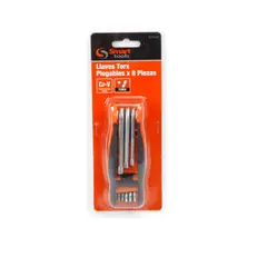 SMART TOOLS - Juego de llaves Torx Plegables 8 piezas T9 hasta T40