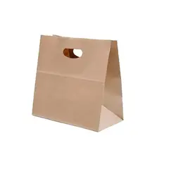 GENERICO - Bolsas de papel kraft troquelada 28x28x15 pack 100 unidades