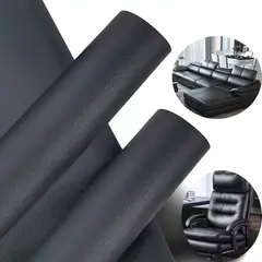 GENERICO - Parche Reparación Autoadhesivo Cuero Negro 50x137cm