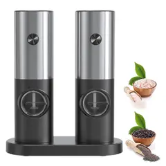 ELEONOR - Set Molinillo Electrico Sal y Pimienta Especias Con Luz Led