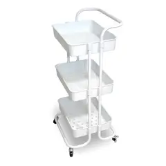 PROCHEF - Carro Organizador Multiuso Blanco Bandejas Plásticas