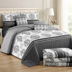 GENERICO - Cubrecama + Juego De Sabanas De 2 Plazas + Fundas Almohada - Multicolor - 2 Plazas.