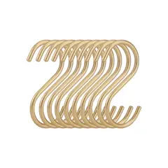 SANTU HOME & DECO - Set 10 Ganchos en Forma de S Dorado 110x55mm Aluminio