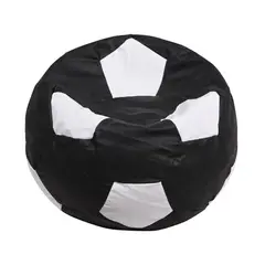 GENERICO - Pouf Pera Infantil Futbol Negro Blanco 50x50x50 cm Máxima Design