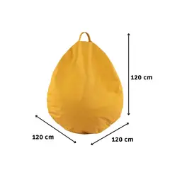 GENERICO - Pouf Pera Amarilla Eco Cuero 120x120x120 cm Máxima Design