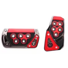 GENERICO - Cubierta Antideslizante Para Pedal De Freno Y Acelerador Universal negro y rojo