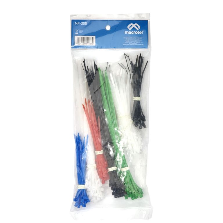 Amarras Plásticas Multiuso 300 unds Colores MP300