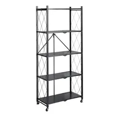 PROCHEF - Estante Plegable de Acero con Ruedas. 5 bandejas