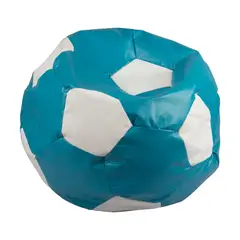 GENERICO - Pouf Pera Futbol Celeste Blanco Ecocuero 80x80x80 cm Máxima Design