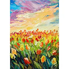 LOS REGALONES - Cuadro Canvas Imagen Jardin en lienzo 85x55 cm