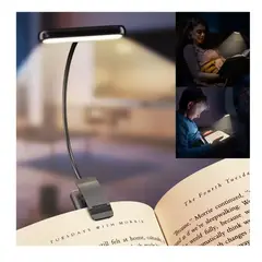 GENERICO - Lámpara Clip LED Flexible Luz para Lectura a Pilas y USB