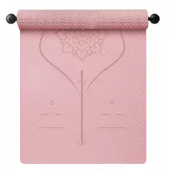 GENERICO - Mat de Yoga Design Con Marcas De Alineación de 8mm más bolso-Rosado