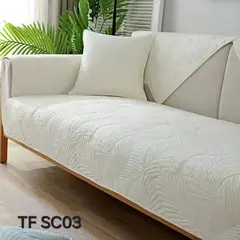 ANGELES DEL HOGAR - MANTA PARA SOFA BORDADO70CM X 70 CM BLANCO INVIERNO