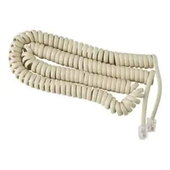 GENERICO - Cable para auricular telefonico 7.5 metros conectores 4P 4C marfil
