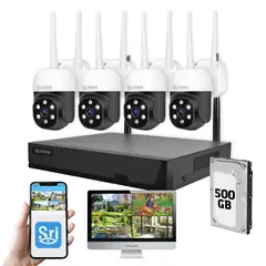 ZEKER - Kit Nvr Camaras Seguridad FHD 1080p + Disco Duro 500gb