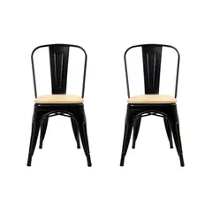 HABITA2 CHILE - Pack 2 Silla Tolix con asiento de madera