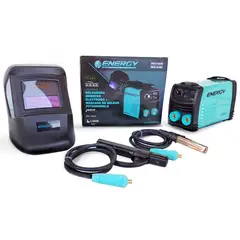 ENERGY - Kit Soldadora Inverter 140a + Mascara De Soldar Color Celeste