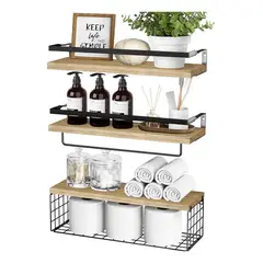 EVERSO - Repisas Flotantes De Pared X3 Estante Organizador Para Baño