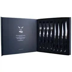 WAYU - Set Cubiertos 8 Piezas Black Tenedores Cuchillos