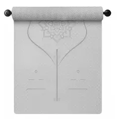 GENERICO - Mat de Yoga Design Con Marcas De Alineación de 8mm más bolso-Gris