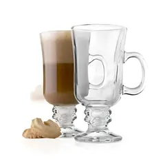 ALLEGRA - Set 2 Vasos Grande Cafe Cappuccino Vidrio Cristal 230mL