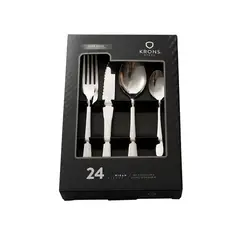 KRONS - Set Cubiertos 24 Pzs Wigan Acero Inox Set Cuchilleria