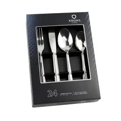 KRONS - Set Cubiertos 24 Pzs Newcastle Acero Inox Set Cuchilleria