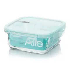 ALLEGRA - Contenedor Alimentos Hermetico Cuadrado 380mL Vidrio