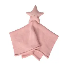 CLEVAMAMA - Mantita Algodón Orgánico con Estrella - ROSA