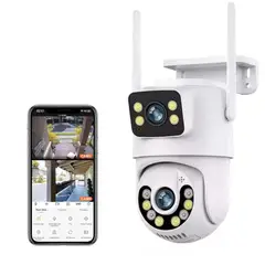 BAZUCA - Cámara de Seguridad Exterior WiFi 2K 4MP con Doble Lente PTZ