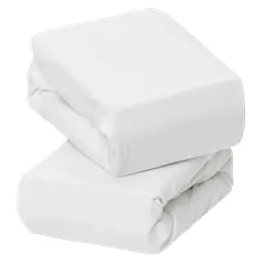 CLEVAMAMA - Pack 2 Sábanas Bajeras Algodón 70x140x17 cm BLANCO