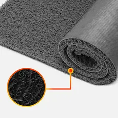QRUBBER - Piso PVC limpiapiés 1.20mtx12 mts Negro Alto tráfico