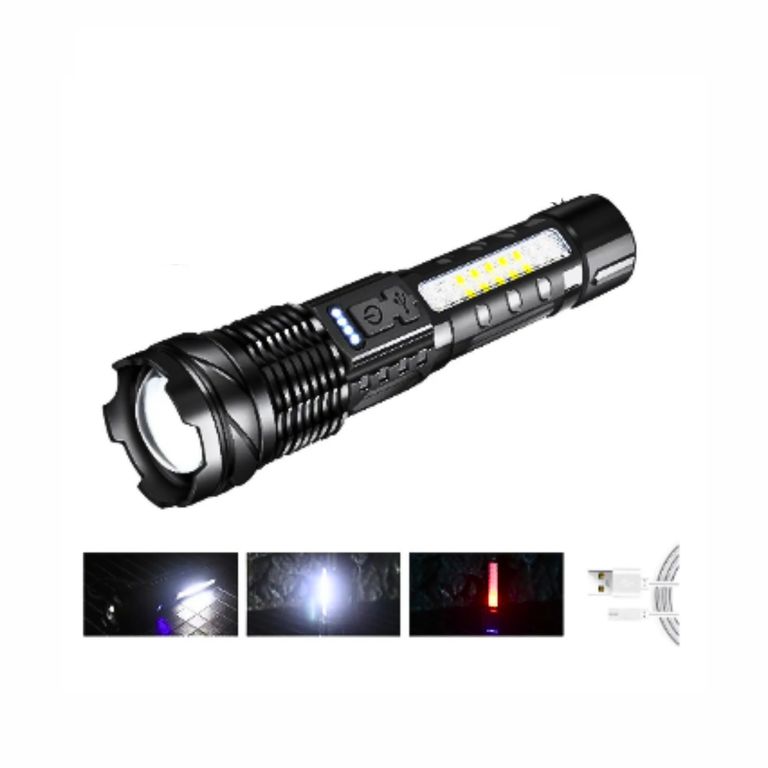 Linterna De Mano Luz Led Con Zoom Recargable 3000m