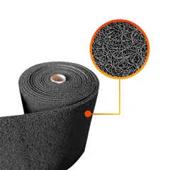 QRUBBER - Piso PVC limpiapiés 1.20mt x 12mts Gris