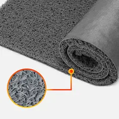 QRUBBER - Piso PVC limpiapiés 1.20mtx12 mts Gris Alto tráfico