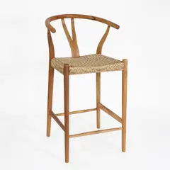 NECTAR - Silla Bar Wishbone madera y fibra sintética color natural H72cm
