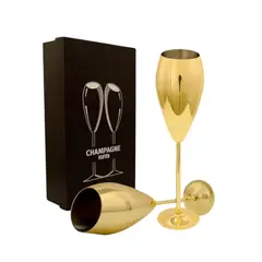 MOOR - 2 Copas Champagne Doradas Premium, Coctel 250 Ml Bar