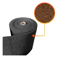 QRUBBER - Piso PVC limpiapiés 1.20mt x 12mts Café