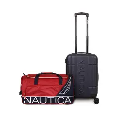 NAUTICA - Pack Maleta cabina Amsterdam azul + Bolso Mannar rojo