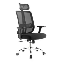 GENERICO - Silla de oficina mesh negra ejecutiva con apoyabrazos y cabeza