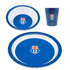 OEM - Set de Platos Desayuno Melamina U De Chile 3 Piezas