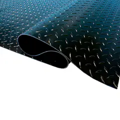 QRUBBER - Piso Goma Antideslizante Diamantado Negro 1.30x20mts