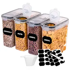 CROIX - Set de 4 Recipientes Herméticos Apilables + Etiquetas